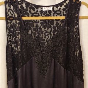NWOT VNTG- Lacy Black Slip Dress-Victorian